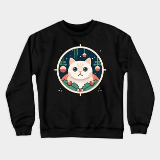 Scottish Fold Cat Xmas Ornament, Love Cats Crewneck Sweatshirt